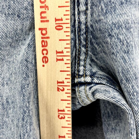 Zara Jeans Womens 10 High Rise Wide Leg Button Fly Raw Hem Light Wash Denim Flaw - Picture 8 of 16